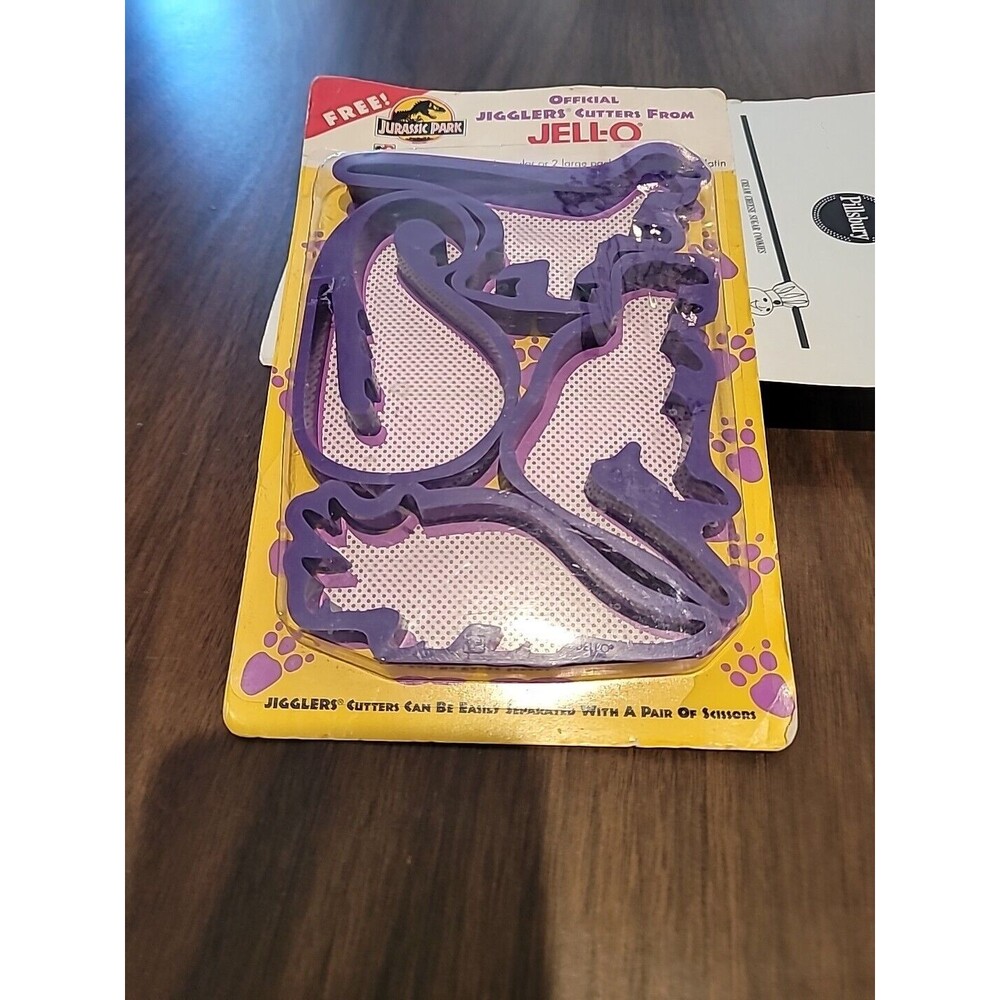 Kraft Jell-O Official Jurassic Park Jigglers Cutters Purple Dinosaur - NOS 1994